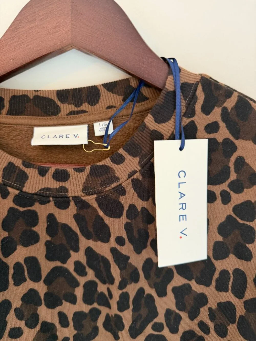 Clare V Leopard Print Sweatshirt - Picture 1 of 5